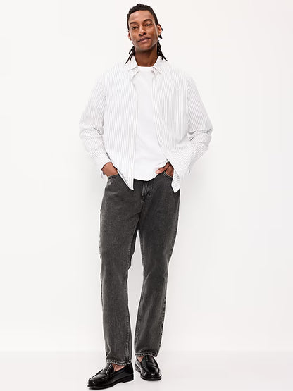 Structured Straight Non-Stretch Jeans