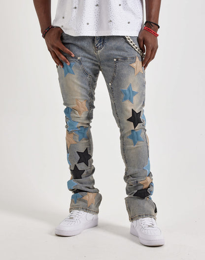 Guapi Stacked Star Denim Jeans