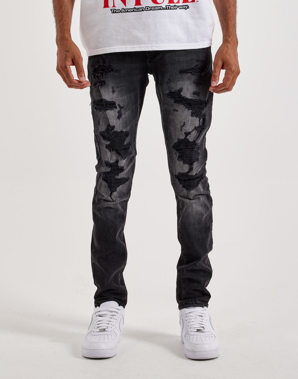 Jordan Craig Distressed Skinny Denim Jeans