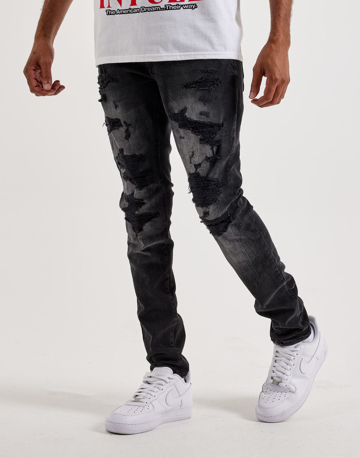 Jordan Craig Distressed Skinny Denim Jeans