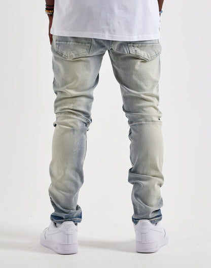 Smoke Rise Slim Whisker Distressed Jeans