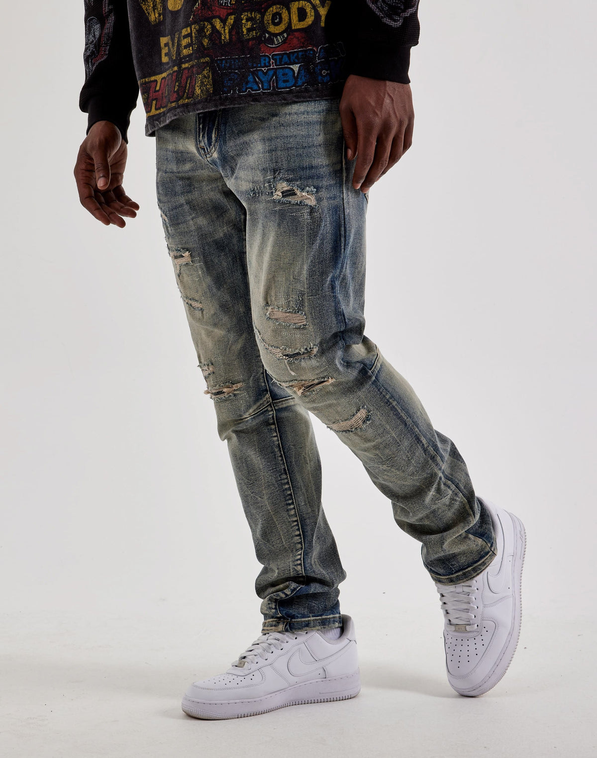 Smoke Rise Slim Distressed Jeans