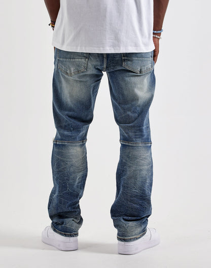 Smoke Rise Straight Whisker Distressed Jeans
