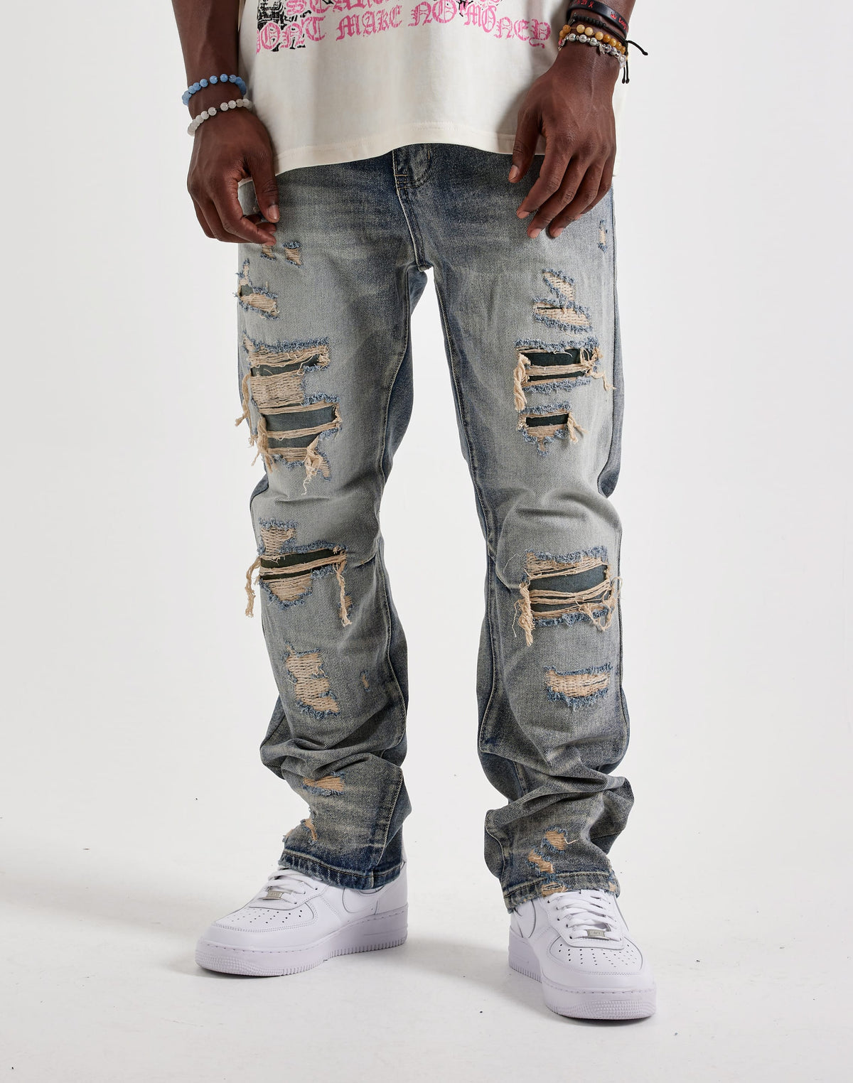 Smoke Rise Rigid Straight Distressed Jeans