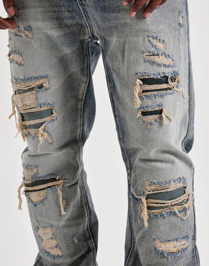 Smoke Rise Rigid Straight Distressed Jeans