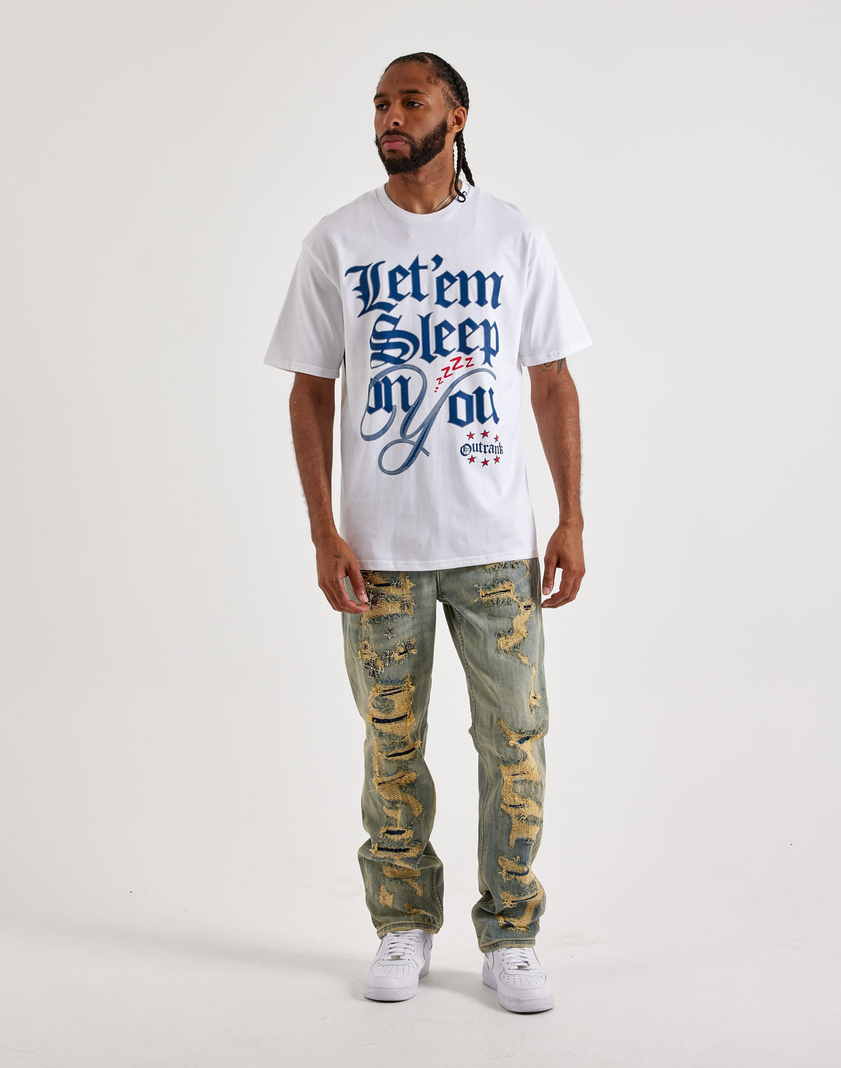 Smuggler’s Moon Distressed Stacked Jeans