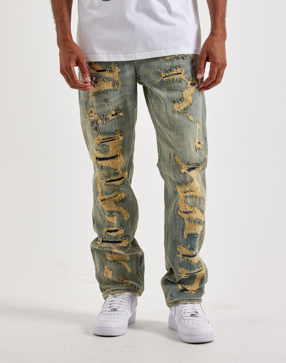 Smuggler’s Moon Distressed Stacked Jeans