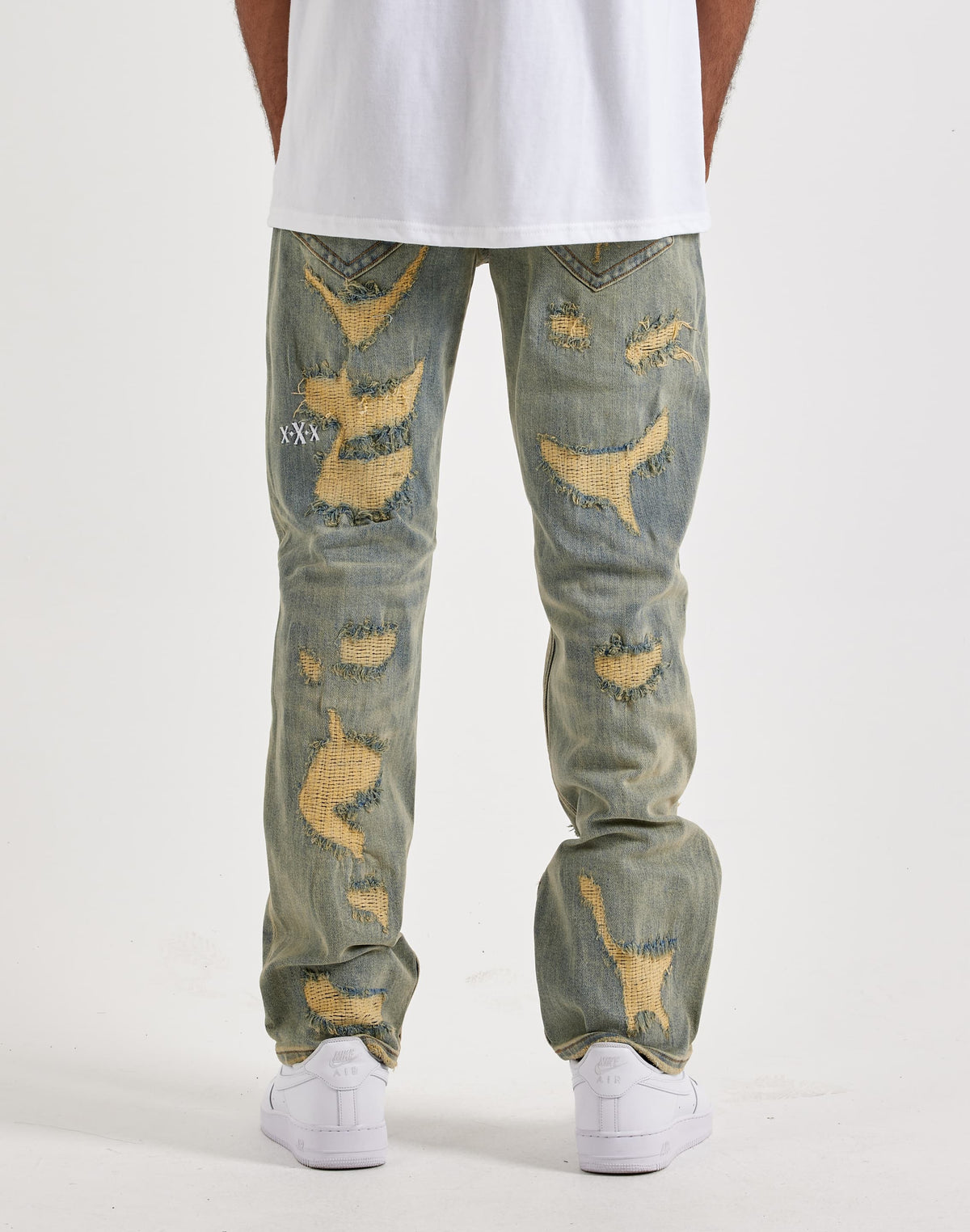 Smuggler’s Moon Distressed Stacked Jeans