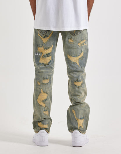 Smuggler’s Moon Distressed Stacked Jeans