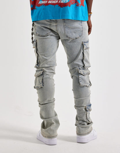 WAIMEA Stacked Cargo Denim Jeans